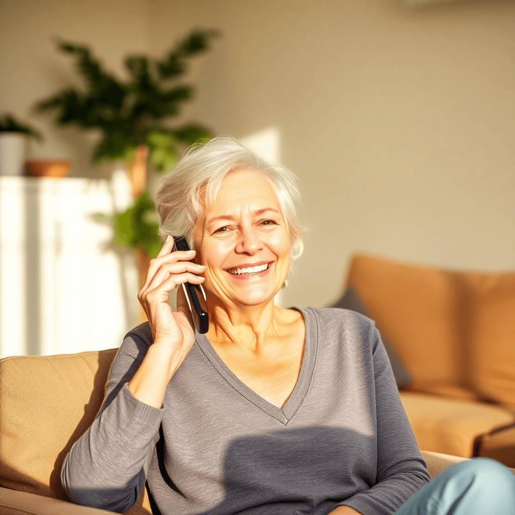 Senior woman smiling warmly, representing SimplerHelp customers
